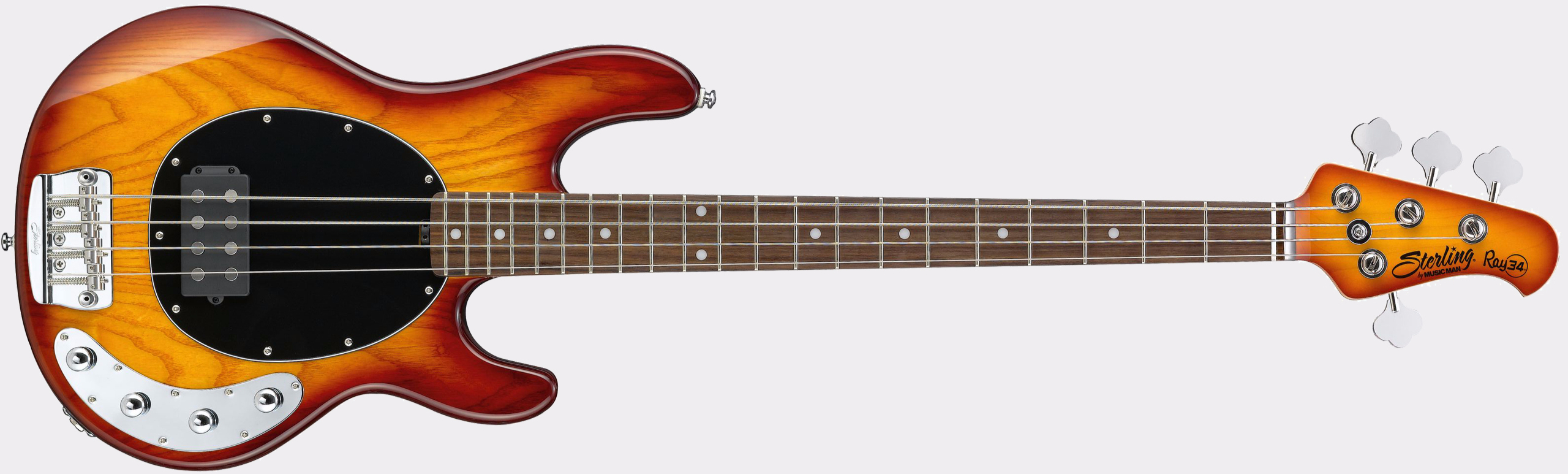 Sterling by Music Man Ray34 Bass Guitar, Honeyburst | MUSIC STORE