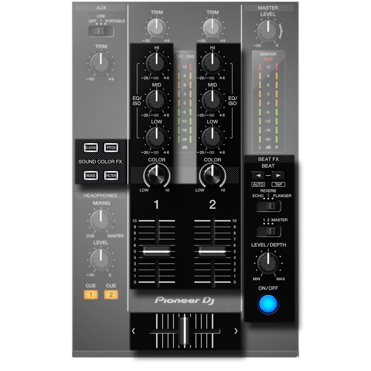 Pioneer DJ – XDJ-RR / Mixer-Sektion mit professionellen FX